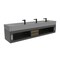 Castello Usa Nile 84-inch Black Vanity Set with Gray Top and Black Handles CB-MC-84BLK-BL-2053-GR - alternate 4
